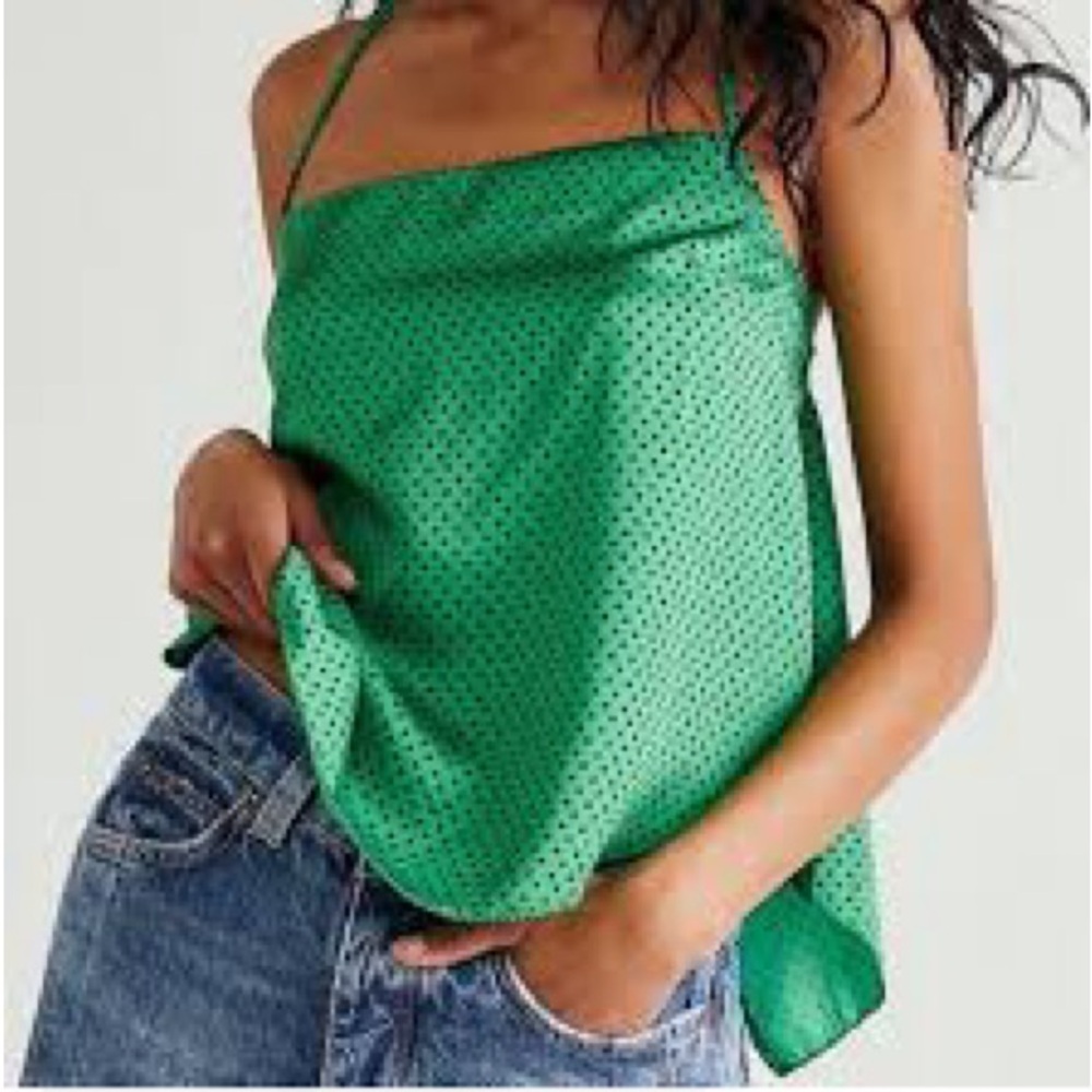 Free people  Green Dotted Camisole
